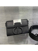 Dior 30 Montaigne Mini Box Bag in Black Ultramatte Grained Calfskin 2020