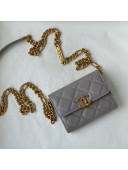 Chanel Grained Calfskin Clutch with Chain AP2335 Gray 2021
