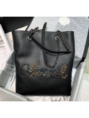Chanel Calfskin & Chain Logo Shopping Bag Black 2020