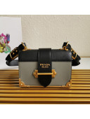 Prada Leather Prada Cahier Bag 1BD045 Black/Grey 2021