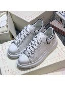 Alexander Mcqueen White Silky Calfskin Sneaker with Bi-color Laces White 2021 (For Women and Men)