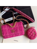 Chanel 19 Tweed Wallet on Chain WOC and Coin Purse AP0985 Pink 2019