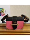 Prada Leather Prada Cahier Bag 1BD045 Black/Pink 2021