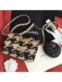Chanel 19 Houndstooth Tweed Wallet on Chain WOC and Coin Purse AP0985 Beige/Black 2019