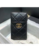 Chanel 19 Phone and Card Holder in Lambskin AP1182 Black 2020