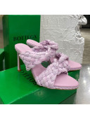 Bottega Veneta The Curve Raffia Heel Sandals 9.5cm Light Purple 2021