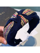 Gucci GG Web Fabric Headband Navy Blue 2019