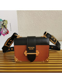 Prada Leather Prada Cahier Bag 1BD045 Black/Brown 2021