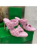 Bottega Veneta The Curve Raffia Heel Sandals 9.5cm Blossom Pink 2021