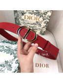 Dior Calfskin Belt 3.5cm with Bi-color CD Buckle Red 2021