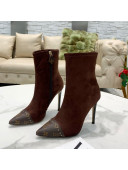 Louis Vuitton Cherie Suede Ankle Short Boots Brown 2021