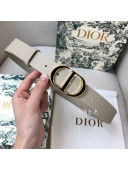 Dior Calfskin Belt 3cm with Bi-color CD Buckle Grey 2021