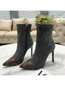 Louis Vuitton Cherie Suede Ankle Short Boots Grey 2021