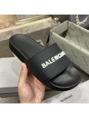 Balenciaga Flat Slide Sandals Black 06 2021 (For Women and Men)