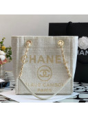 Chanel Deauville Mixed Fibers Small Shopping Bag White/Gold 2021