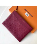 Louis Vuitton Monogram Empreinte Daily Pouch Clutch Bag Burgundy 2018