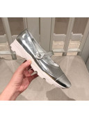 Chanel Lace-up Mary Jane Flat Shoe G34464 Silver 2019