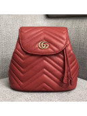 Gucci GG Marmont Matelassé Backpack 528129 Red 2018