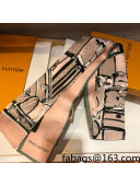 Louis Vuitton Trunks Silk Bandeau Scarf 7x120cm Pink 2021