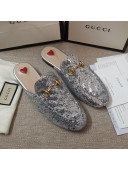Gucci Sequins Slipper Silver 2021