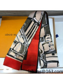 Louis Vuitton Trunks Silk Bandeau Scarf 7x120cm Red 2021