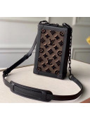 Louis Vuitton Vertical Soft Trunk Clutch M45044 in Embroidered Monogram Tuffetage Black Coated Canvas 2020