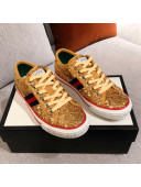 Gucci Tennis 1977 Sequins Low-Top Sneakers Gold 2021