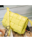 Bottega Veneta Padded Cassette Medium Crossbody Messenger Bag Yellow/Silver 2021