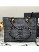 Chanel Deauville Mixed Fibers Medium Shopping Bag A67001 Black/Gray 2021