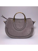 Chloe Medium Pixie Bag in Suede and Smooth Calfskin Gray 2017