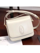 Saint Laurent LE 61 Small Saddle Bag in Smooth Leather 568569 White 2019