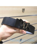 Dior DIOR AND SHAWN Gained Leather Belt 35mm Black 03 2020
