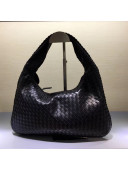 Bottega Veneta 5091 Medium Intrecciato Nappa Leatehr Shoulder Bag Black