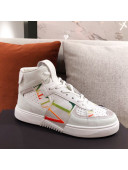 Valentino VL7N Calfskin High-Top Sneaker with Print Bands White/Multicolor 03 2021