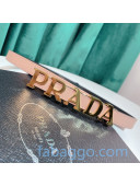 Prada Saffiano Calfskin Belt 15mm with PRADA Buckle Pink/Gold 2020