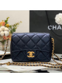 Chanel Iridescent Grained Calfskin Mini Flap Bag AS2855 Black 2021