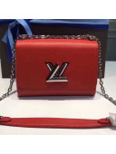 Louis Vuitton Epi Leather Twist MM Bag Red (Silver Hardware)