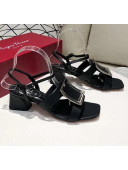 Roger Vivier Calfskin Bikiviv' Sandals With 5cm Heel Black 2020