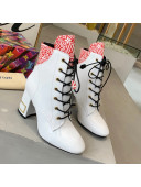 Louis Vuitton Bliss Calfskin Ankle Boots White/Red 2021 04