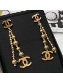 Chanel Chain Earrings Gold 2021 01