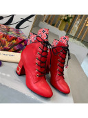 Louis Vuitton Bliss Calfskin Ankle Boots Red 2021 05