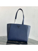 Prada Saffian Calfskin Tote Bag 1BG288 Blue 2019