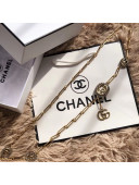Gucci Crystal GG Chain Belt White/Gold 2019