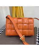 Bottega Veneta Padded Cassette Medium Crossbody Messenger Bag in Paper Calfskin Orange 2019
