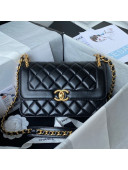Chanel Smooth Calfskin & Vintage Metal Small Flap Bag Black 2021