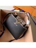 Louis Vuitton Capucines BB Python Top Handle Bag N95509 Black/Grey 2019