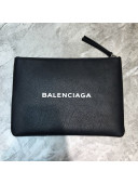 Balenciaga Litchi-Grained Leather Small Pouch Black 2021