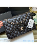Chanel Grained Calfskin Large Classic Flap Bag A58600 Original Quality Black/Silver 02 2021