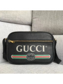 Gucci Leather Print Shoulder Bag 523589 Black 2018