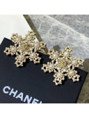 Chanel Snowflake Stud Earrings AB2208 White 2019